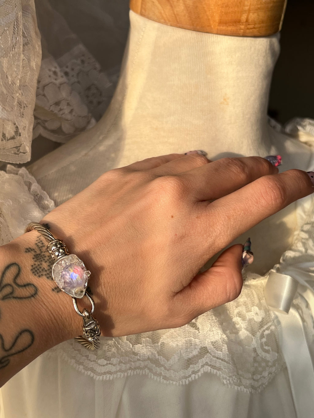 ⛲️ ‧₊‘Whisperglass, upcycled bracelet ‧ ‧₊𓏲 ๋࣭ ࣪ ˖🎐