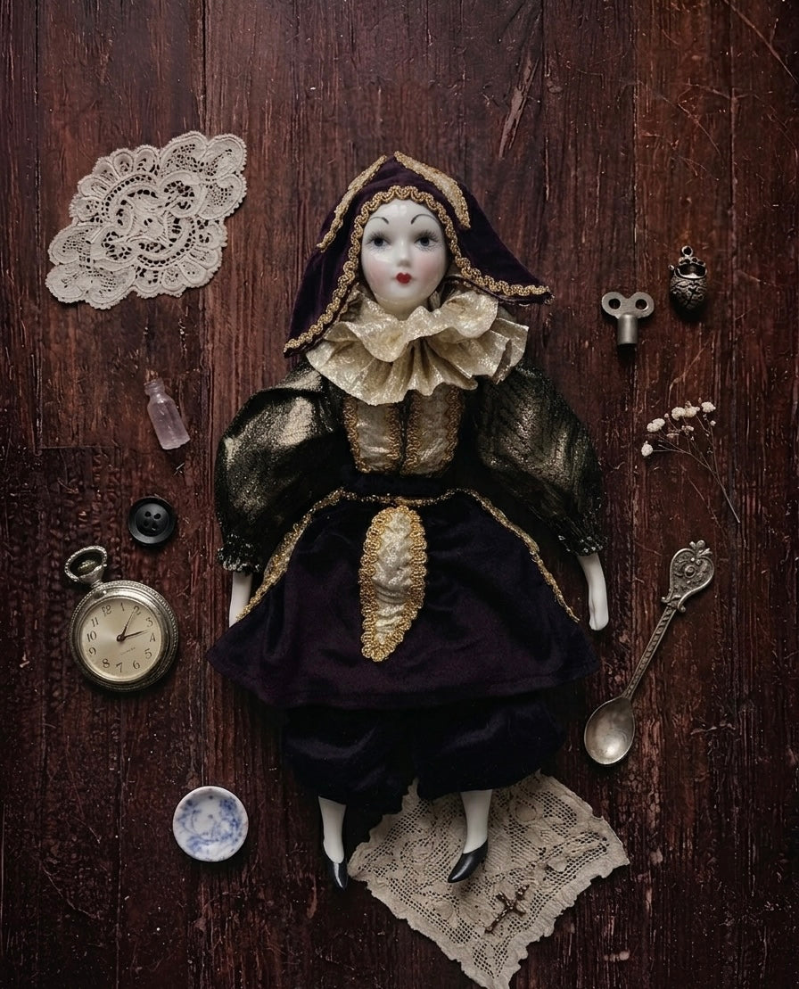 Vintage Porcelain Jester Doll ⋆.˚🃏⋆✮⋆˙