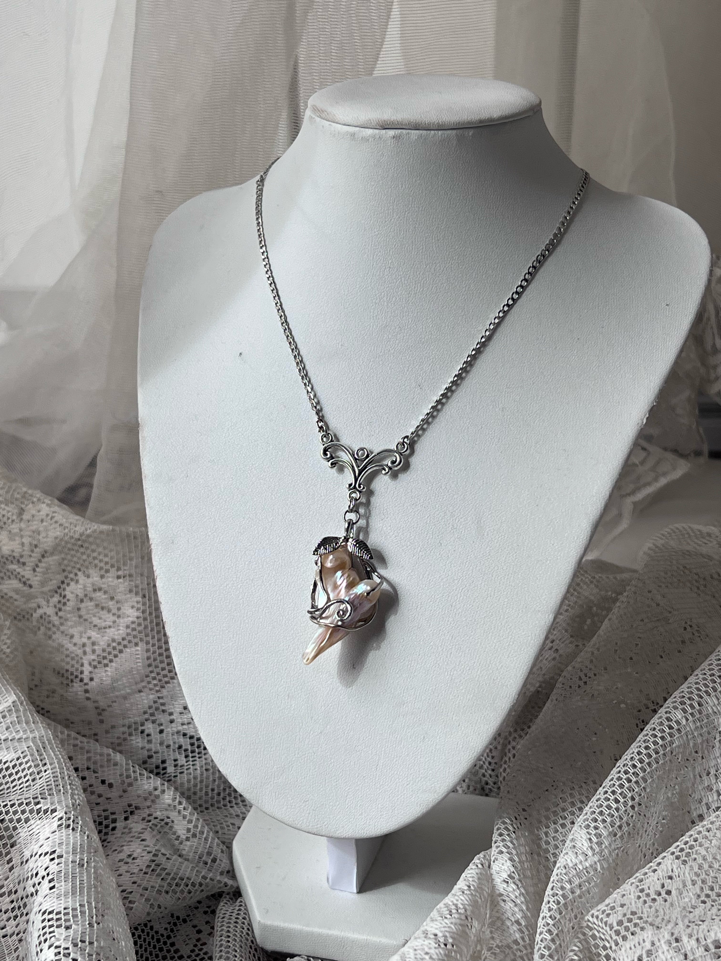 Baroque pearl necklace ₊𓏲 ๋࣭ ࣪ ˖🎐