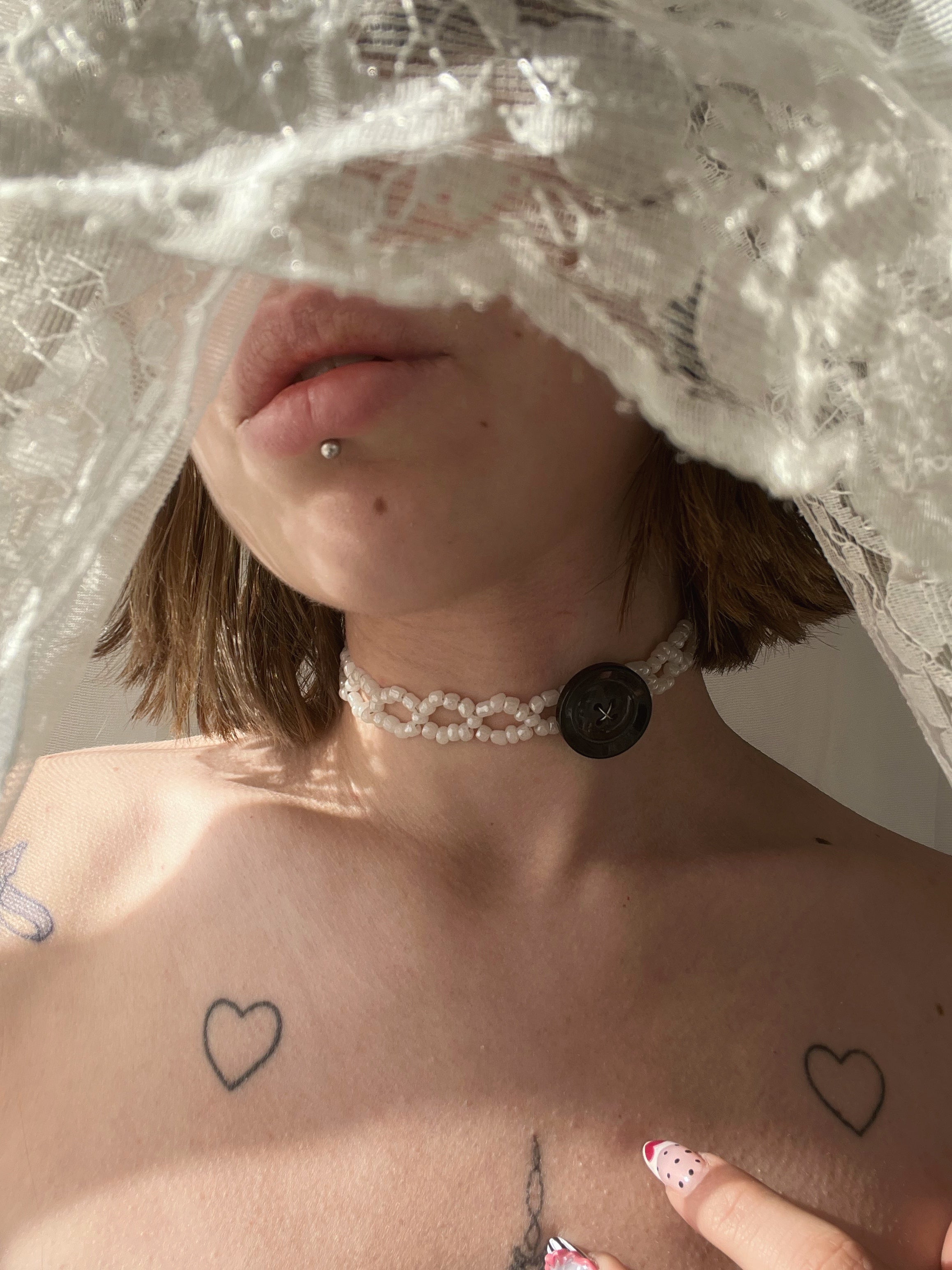 𐙚₊˚⊹♡ ✃ Laced button choker 𐙚₊˚⊹♡ ✃