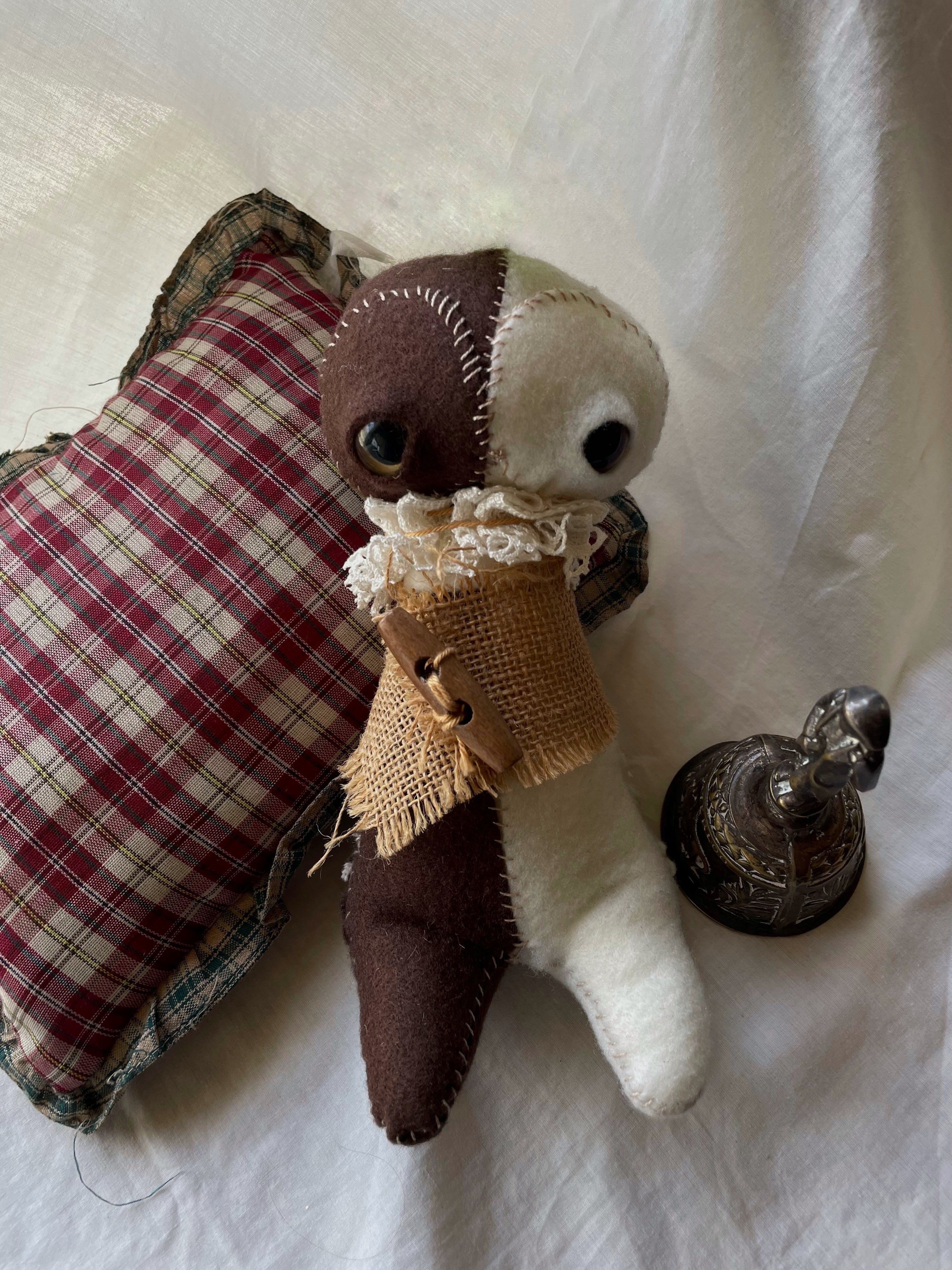 Handmade and sewn forest spirit doll 𐙚🌱🕯️