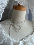 ˚Delicate pearly choker with attachable bow ˚˖𓍢ִ໋🦢˚
