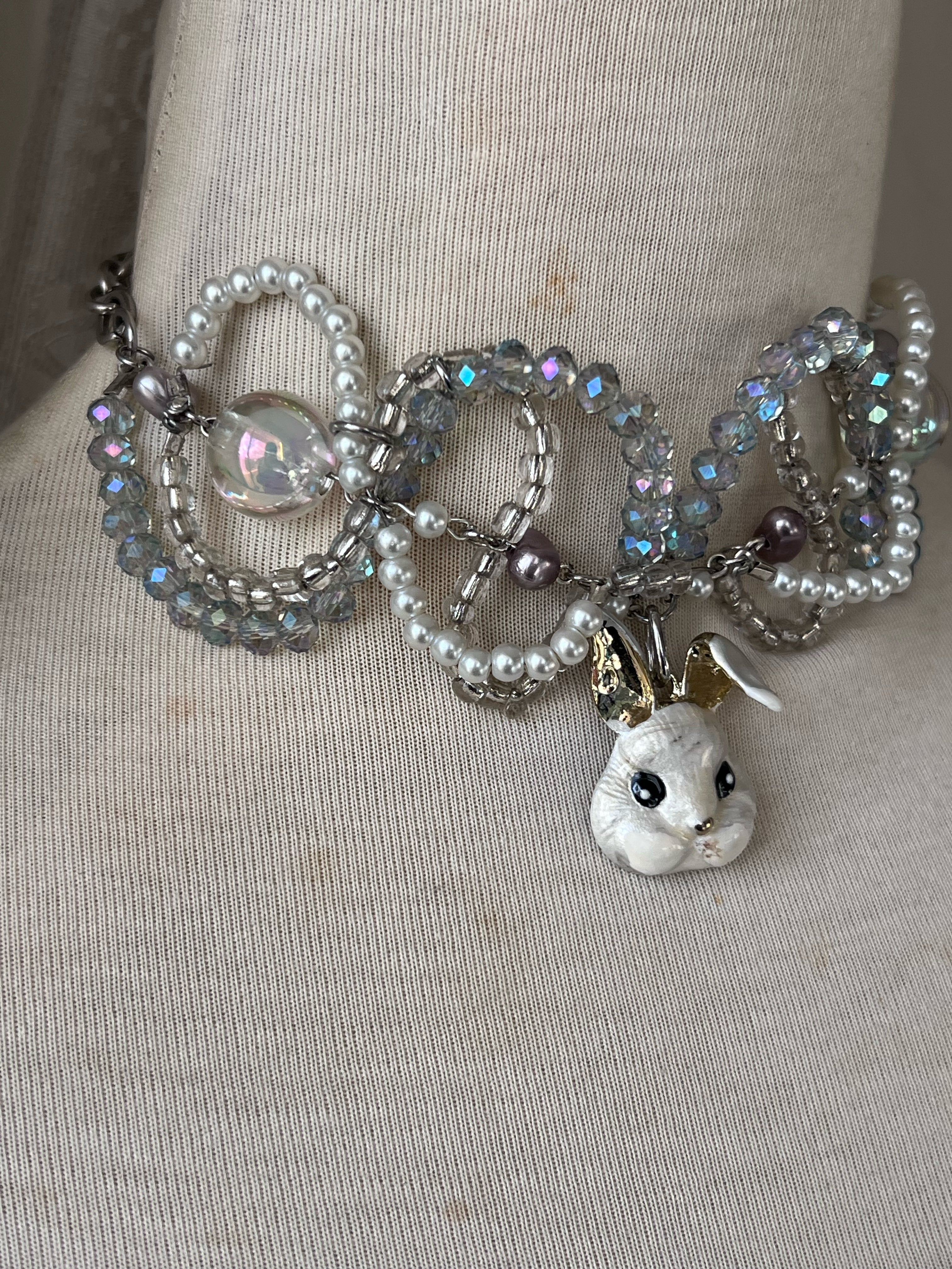 Ghostly companion choker/necklace ִֶָ.🐇 ࣪ ִֶָ🪽་༘࿐