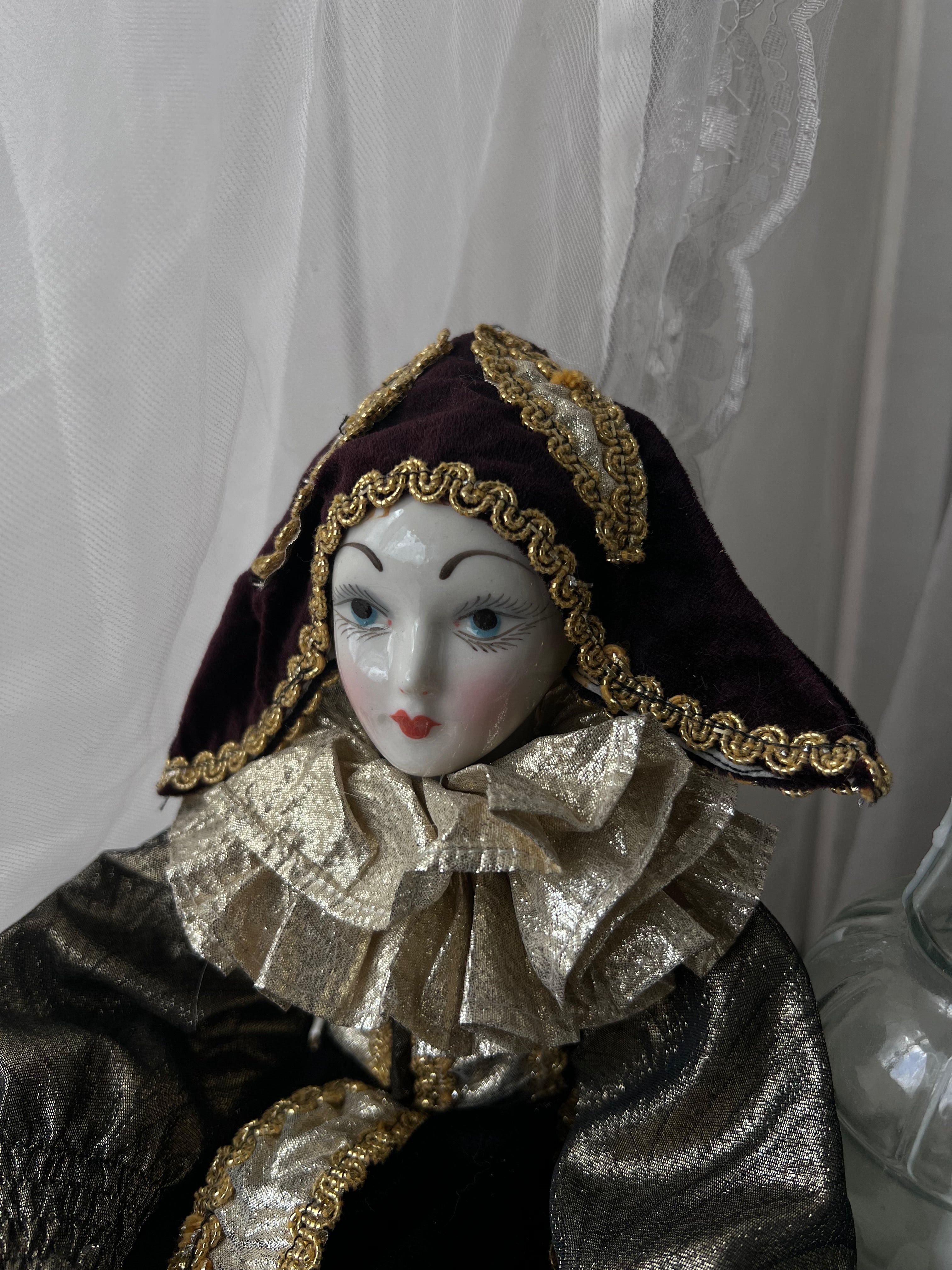 Vintage Porcelain Jester Doll ⋆.˚🃏⋆✮⋆˙