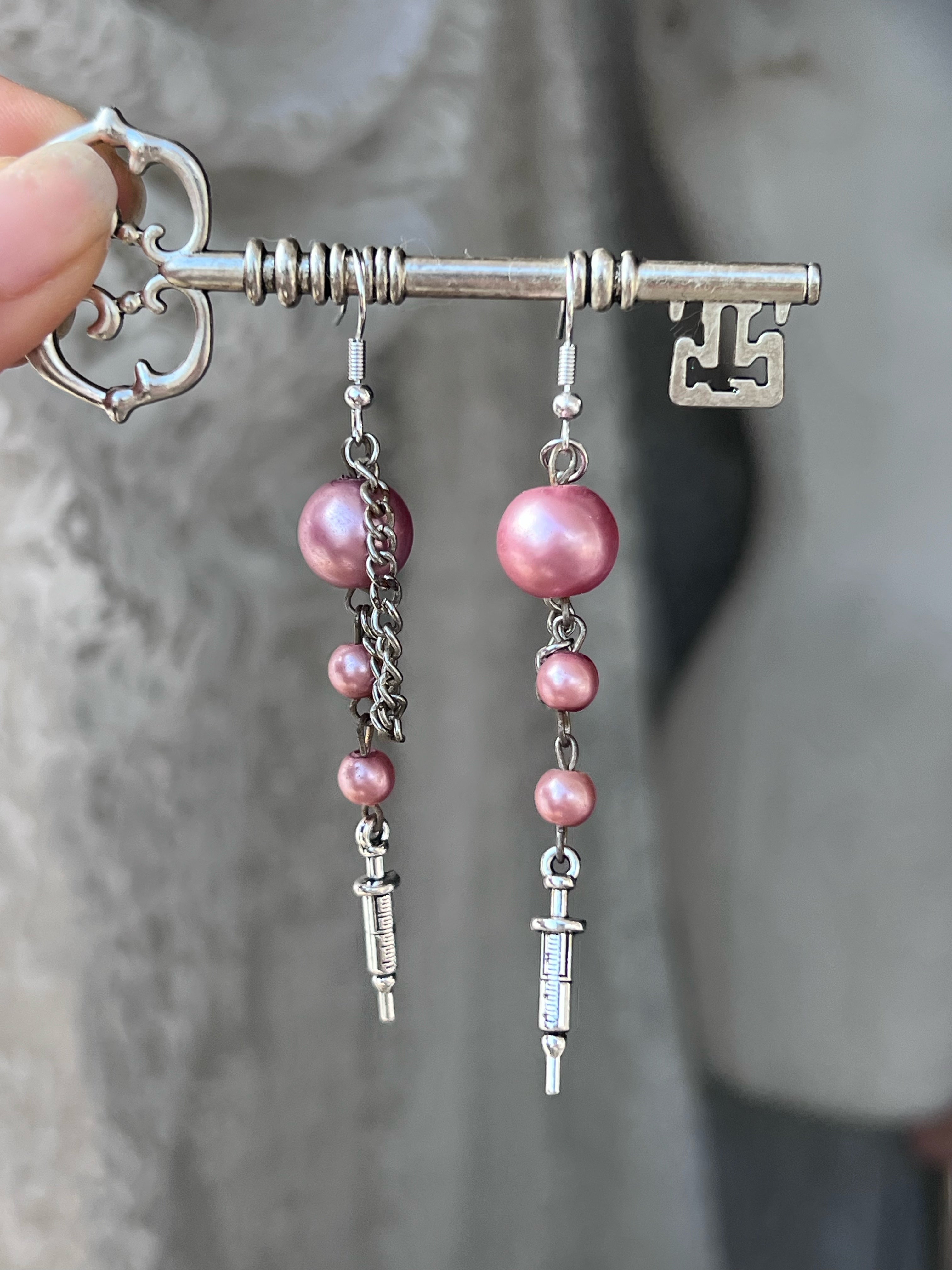 Pink Prescription Earrings ˚.🎀༘⋆💉