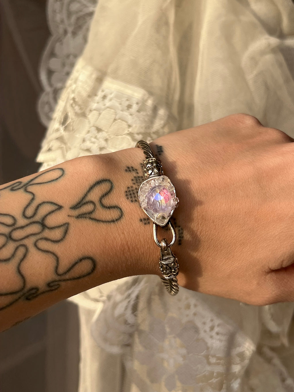 ⛲️ ‧₊‘Whisperglass, upcycled bracelet ‧ ‧₊𓏲 ๋࣭ ࣪ ˖🎐