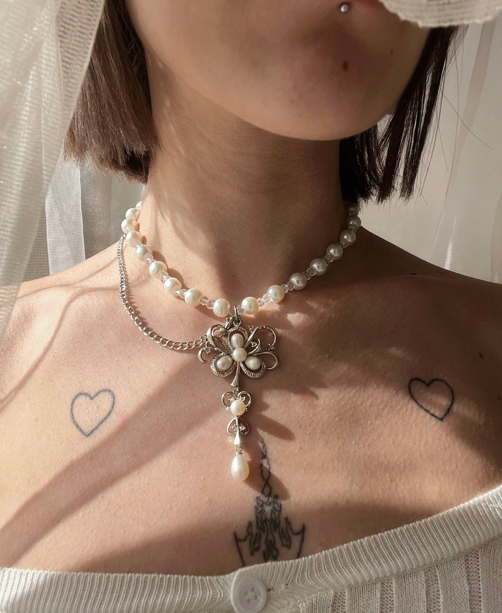 . ⋆ 🀥˚⊹♡Ghostly bride multiply-wear necklace . ⋆ 🀥˚⊹♡