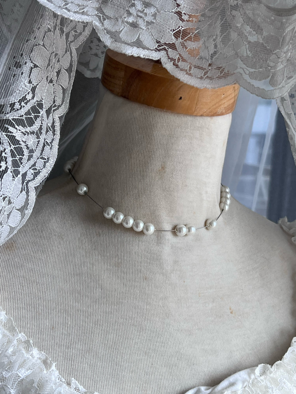 ˚Delicate pearly choker with attachable bow ˚˖𓍢ִ໋🦢˚