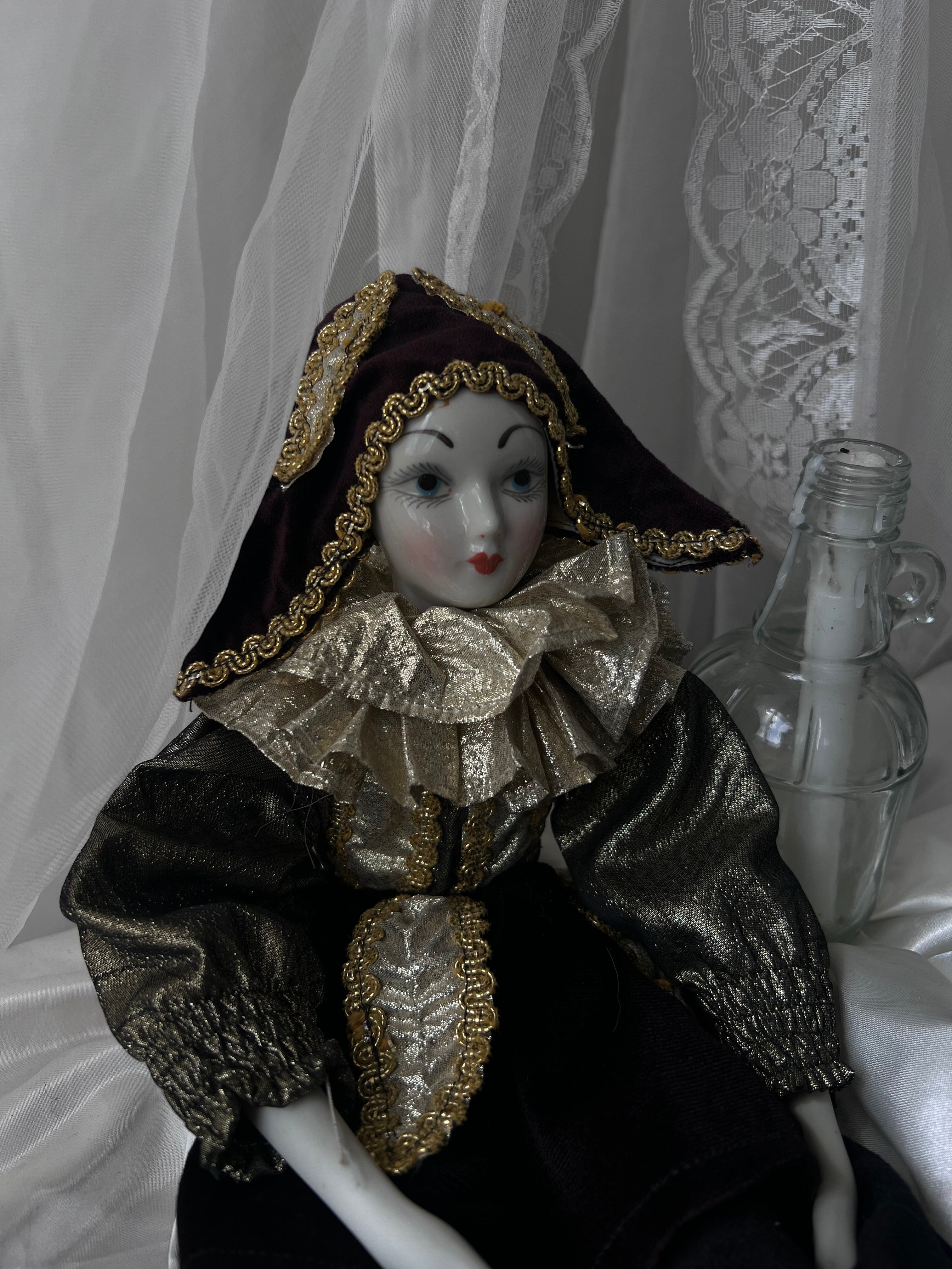 Vintage Porcelain Jester Doll ⋆.˚🃏⋆✮⋆˙