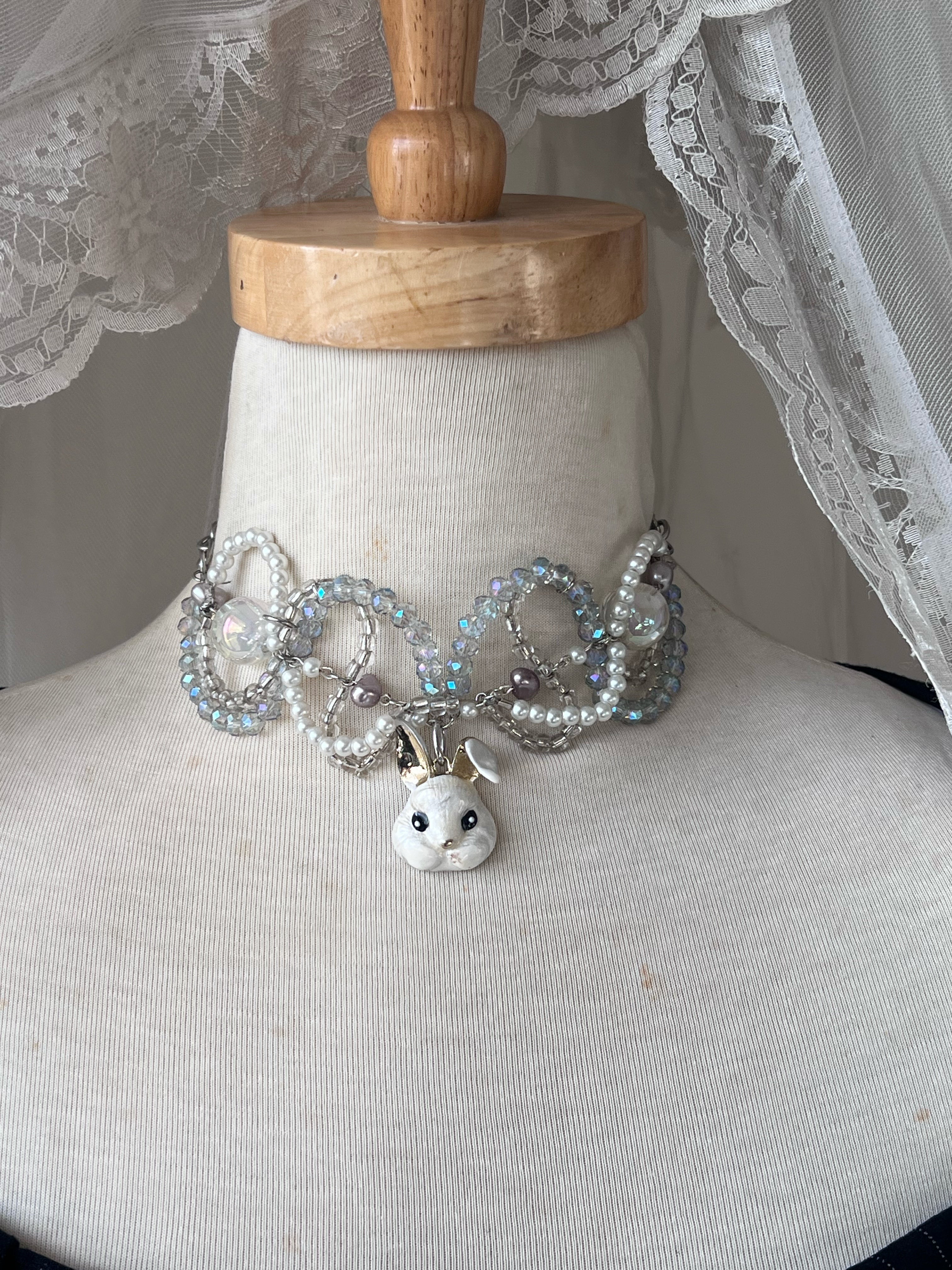 Ghostly companion choker/necklace ִֶָ.🐇 ࣪ ִֶָ🪽་༘࿐