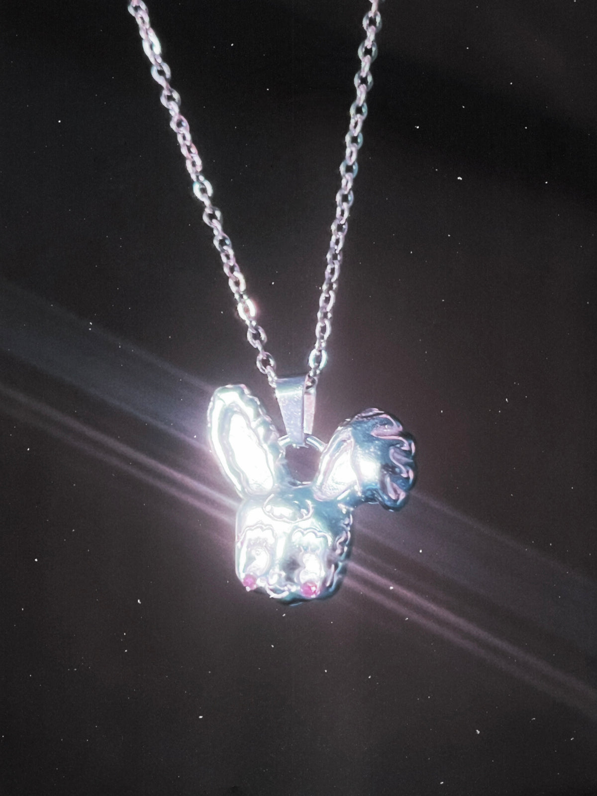 Ghostly whispers bunny necklace