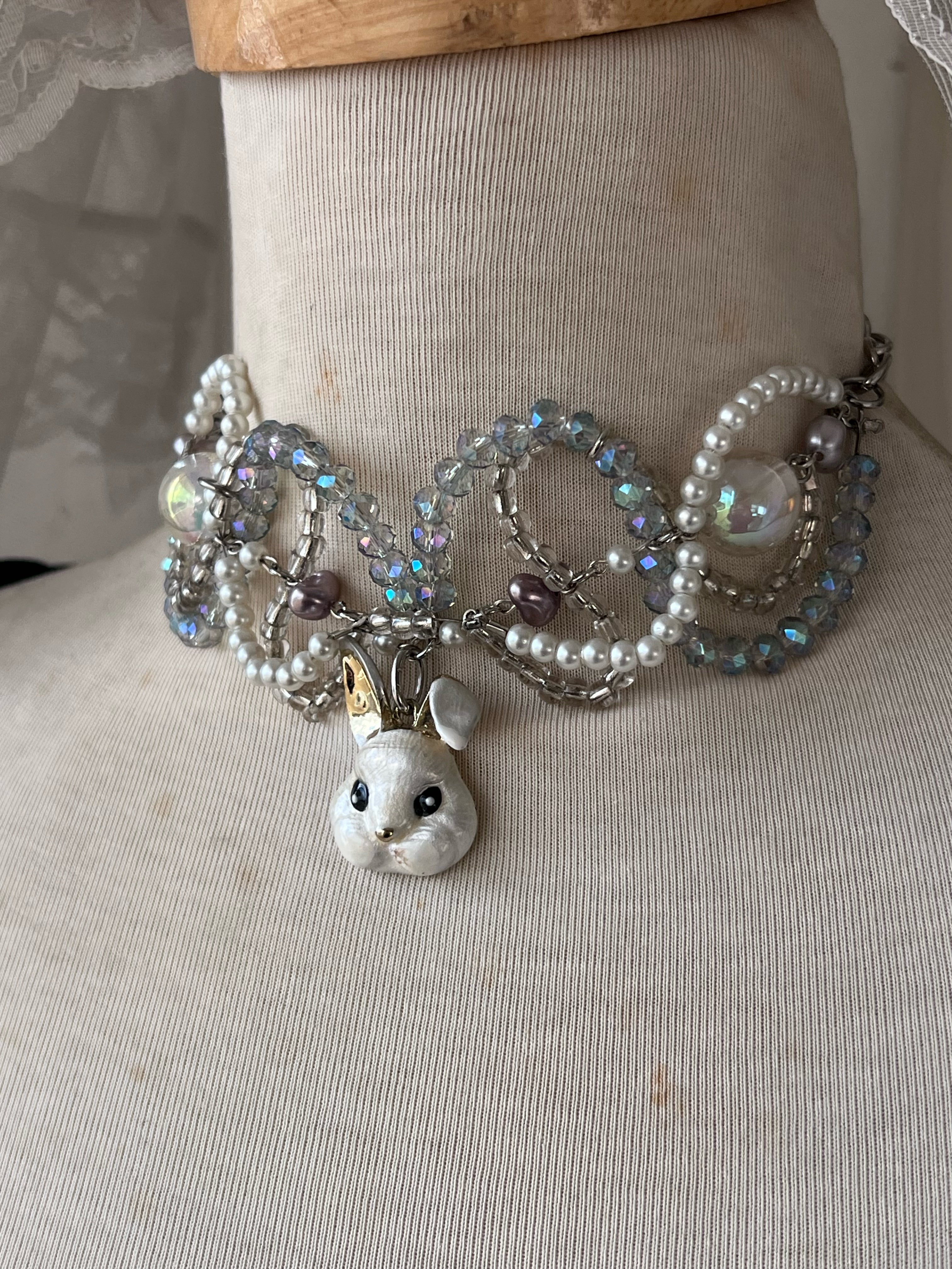 Ghostly companion choker/necklace ִֶָ.🐇 ࣪ ִֶָ🪽་༘࿐