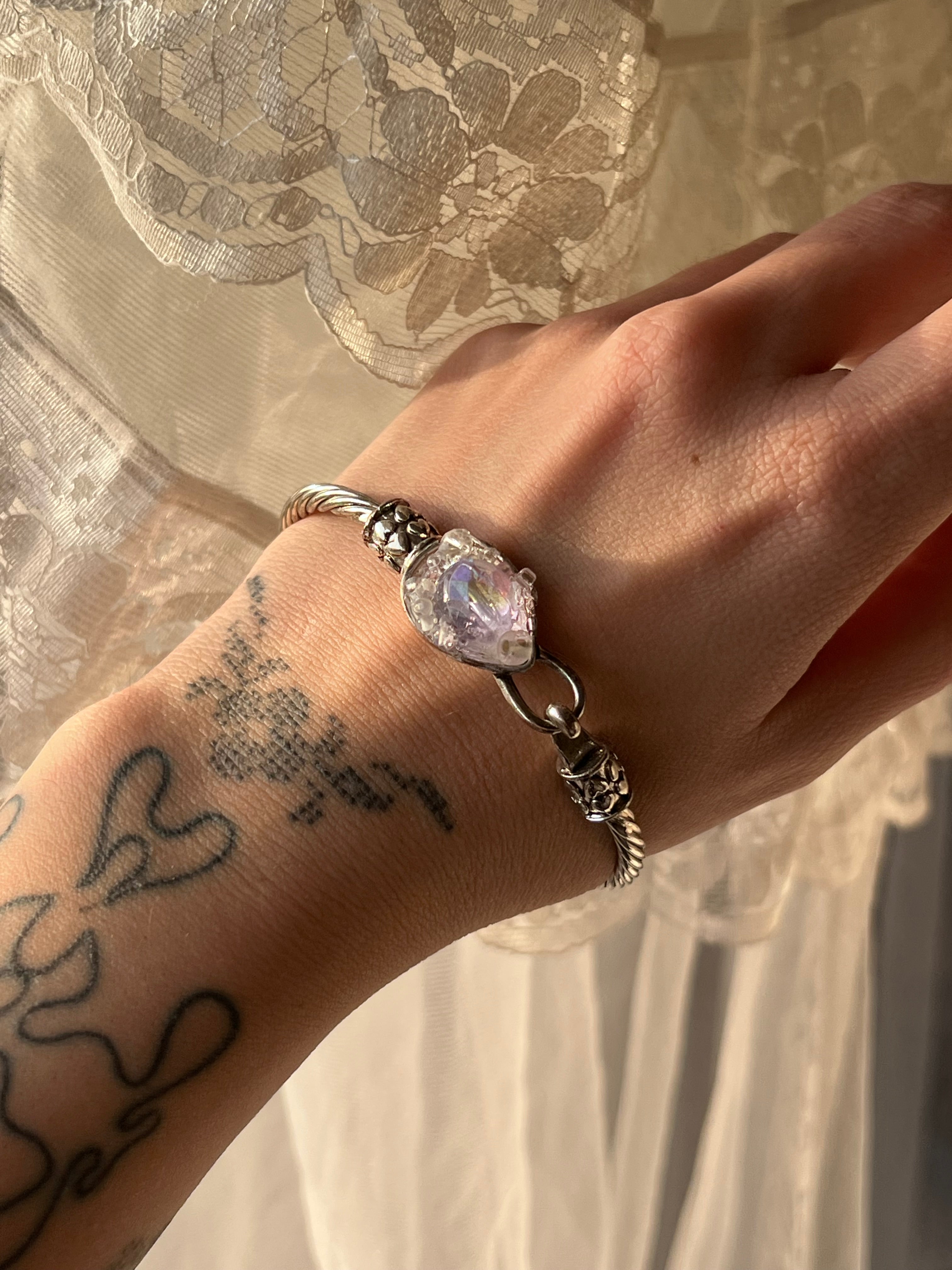⛲️ ‧₊‘Whisperglass, upcycled bracelet ‧ ‧₊𓏲 ๋࣭ ࣪ ˖🎐
