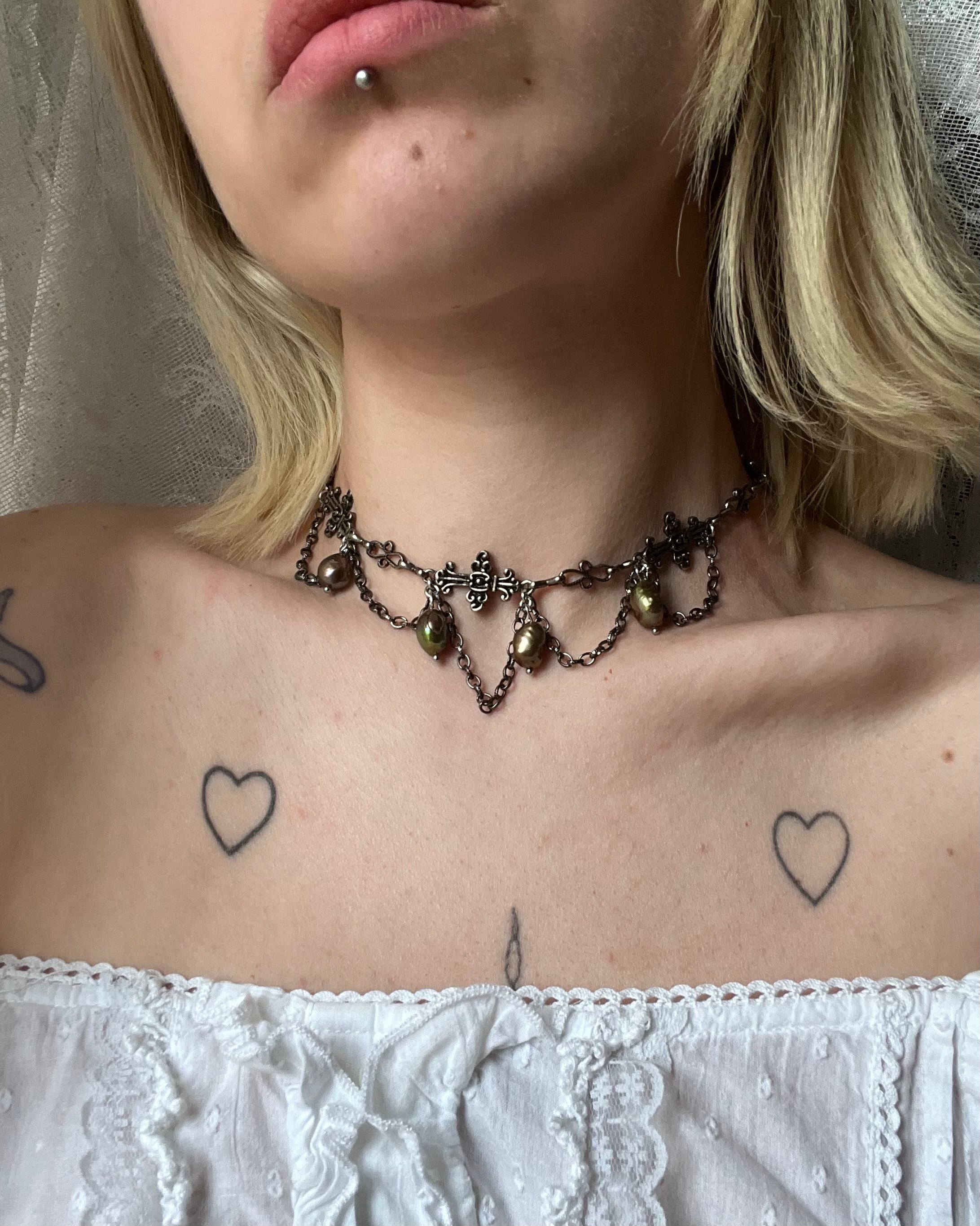 Ghost bride choker/necklace ⋆.° ⋆♱⋆