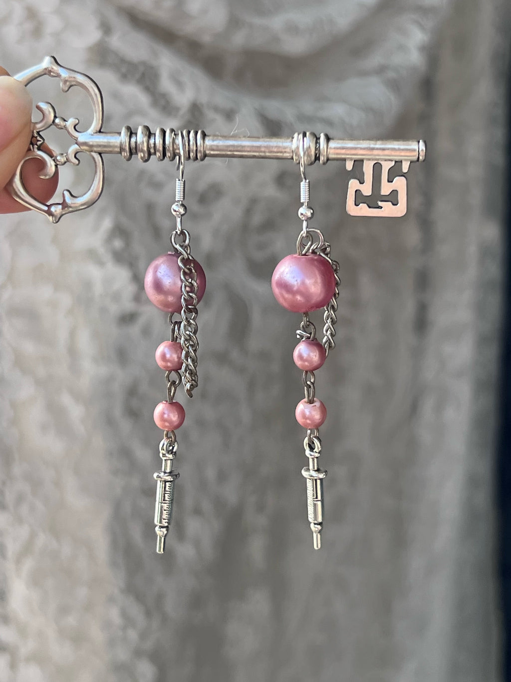Pink Prescription Earrings ˚.🎀༘⋆💉