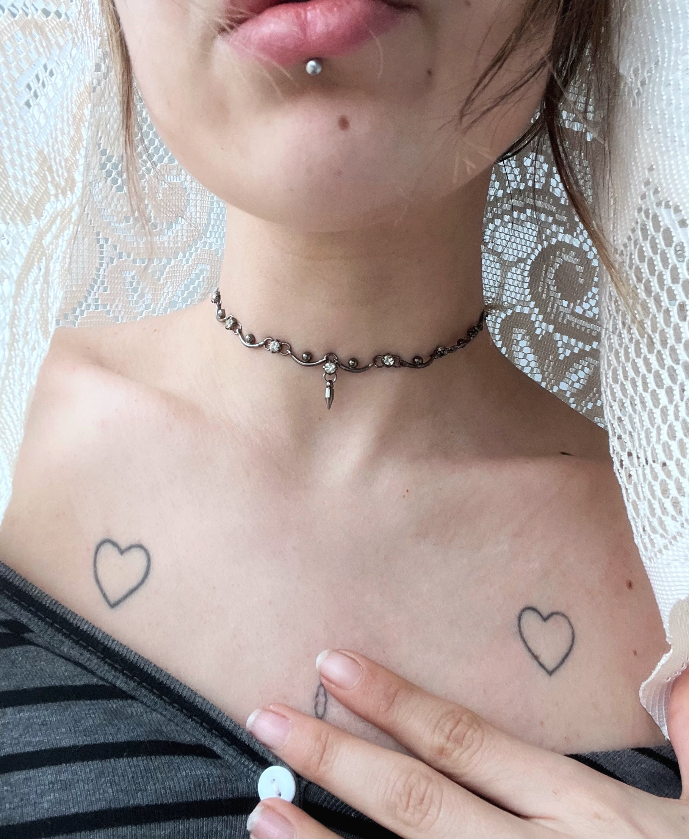 Silver thorn choker ‧✧̣̥̇‧